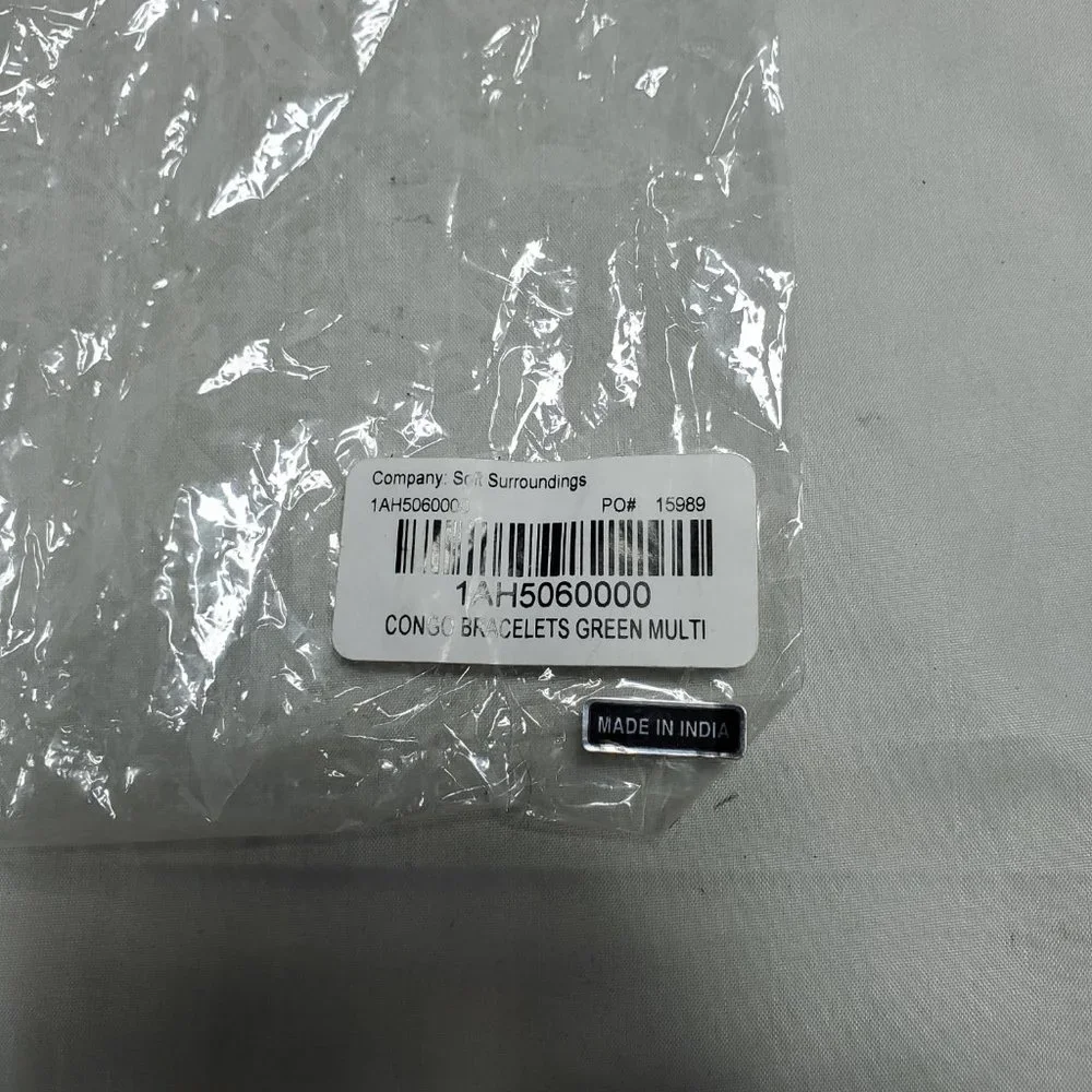 Soft Surroundings 2pc glass beaded multi color Congo stretch bracelet - Picture 6 of 6